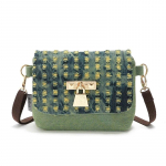 2024 Summer Sweet Girls Street Casual Denim Hole &otilde;lakotid K&auml;ekotid Naiste vabaaja klapiga k&auml;ekott About 18cm 6cm 15cm tumesinine v&auml;rv