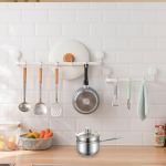 Milk Pan Soup Multifunction Pot Easy to Clean Saucepan with Cover for Home Hotel 18cm