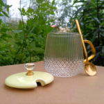 Loominguline l&auml;bipaistev klaaskruus, suure mahutavusega kohvitass piimatass hommikus&ouml;&ouml;gitass veetassi joogikomplekt