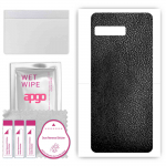 apgo Protective Skin Sticker for the back compatible with Asus ROG Phone 3 Strix, Wrap Film, Foil, Vinyl - Pattern Black Leather