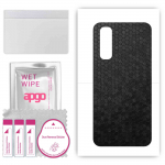 apgo Protective Skin Sticker for the back compatible with Realme Narzo 30, Wrap Film, Foil, Vinyl - Pattern Black Honeycomb