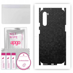 apgo Protective Skin Sticker for the back+sides compatible with OnePlus Nord, Full Wrap Film, Foil, Vinyl - Pattern Black Honeycomb
