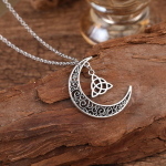 Mood H&otilde;beda v&auml;rvi Crescent Moon Irish Celtics Triquetra Knot Ripats Kaelakee Amulett naistele Meeste &Uuml;leloomulikud Ehted