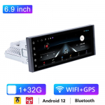 Reakosound 1 Din 6,9 tolli Andriod 12 auto multimeediumipleier GPS-navigatsioon BT Wifi USB FM MirrorLink HD autoheli raadio stereo stereo 1+32