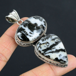 Buffalo Jaspise Gemstone'iga Ripats Tahke 925 Sterling H&otilde;bedast Ripats Ehted Kingitus Unisex'ile