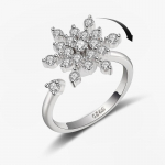 SMJEL Fidget Spinner Ring &Auml;revus naistele Mitme kristallist lillega silma liblikas loomas&otilde;rmus P&ouml;&ouml;ratav stressivastane pulmaeht resizable