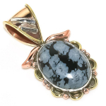 Looduslik lumehelbe Obsidiaan kahetooniline 925 t&auml;ish&otilde;be ripats 1,25 k3N63