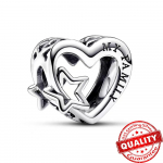 Ehtne S925 Sterling H&otilde;be L&otilde;pmatus Kahekordne Armastuse S&uuml;da Jagatav Amulett Sobib K&auml;ev&otilde;ru Naised Originaal Kaelakee Ripats Ehted