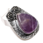 Natural Sage Amethyst Gemstone 925 Sterling Silver Jewelry Pendant 1.77 b6y70