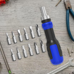 Precision Ratchet Screwdriver 13 in 1 Set DIY Multi Bits Portable Home Repair Tools for Red