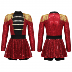 Lapsed T&uuml;drukud Ringmaster Tsirkuse Kost&uuml;&uuml;m V&otilde;imlemine Trikood Litrid Jazz Tantsur&otilde;ivad Ballettants Tutu kleit 5-6 Years punane