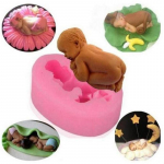 3D Fondant silikoonvormid armsad magava beebi kujuga koogi kaunistamiseks