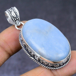 Angelite Stone Gemstone 925 Steling Silver Jewelry Pendant 2.17 t1y36