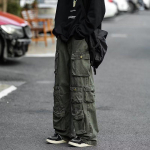 Meeste cargo-p&uuml;ksid, mitme taskuga t&ouml;&ouml;riistap&uuml;ksid, harajuku, vintage-stiilis lahtised laiad p&uuml;ksid, t&auml;navariietus, vabaaja hip-hop moppimisp&uuml;ksid S armee roheline v&auml;rv