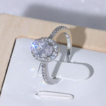 Uus hele luksuslik ovaalne tsirkoonist s&otilde;rmuse s&auml;de daamile AAA pulmapeo&uuml;rituse aastap&auml;eva kingituseks kvaliteetseid butiikehteid 10 valge