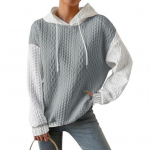 S&uuml;gistalvine naiste kapuuts, v&auml;rviga Sobiv n&ouml;&ouml;riga kapuutsiga keerutatud tekstuuriga pikkade varrukateta lahtine pullover lahti S must hall v&auml;rv