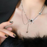 Romantiline vedel liblikas tutiga rangluu ketiga kaelakee naistele ja t&uuml;drukutele, punk, magus ja lahe, reguleeritavad kaelakee aksessuaarid