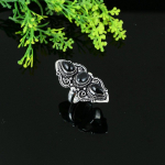 Natural Black Onyx Gemstone Handmade 925 Sterling Silver Ring Size 8.5 m0f68