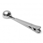 Vastupidav roostevabast terasest k&ouml;&ouml;gikohvi m&otilde;&otilde;telusikas, sulgemisklambriga lusikas