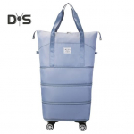 Suure mahutavusega laiendatav reisikott lukuga veekindel rebenemiskindel pagasikott p&ouml;&ouml;rlevate ratastega duffelkott kohver tumesinine v&auml;rv