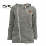 S&uuml;gis Talv Naiste Kapuutsiga Pusa Diagonaalse Lukuga Paks Pikkade Varrukatega Pluss Suurus &Uuml;hev&auml;rviline N&ouml;&ouml;riga Kapuutsiga Elastsete Mansettidega Sportlik Igap&auml;evane Riietus Kodu Kontor Mantel 4XL helehall v&auml;rv