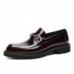 Meeste Klassikalised Penny Loaferid &Auml;ri Retro Formaalne PU Nahast Loafer Kingad &Uuml;mar Nina Kerge Vabaaja Stiilne Slip-On Pulmapeo Kingad Meestele 38 burgundiapunane