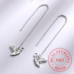 925 Sterling H&otilde;bedane Paberkraana pikk Tutt K&otilde;rvar&otilde;ngad Peened Ehted Naistele T&uuml;drukutele Kingitus Boucle D'oreille Oorbellen