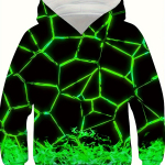 Flame Crack 3D Print Poiste vabaaja pullover pikkade varrukatega kapuuts, poiste dressipluus kevads&uuml;giseks, laste kapuutsiga topid v&auml;litingimustes 150