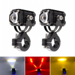 2tk DC 12V-24V mootorratta LED-udutuled 6000lm prožektorilamp roostevabast terasest kronsteiniga universaalne esituli, mis sobib mootorrattale, jalgrattale, maasturile