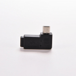 Must USB 2.0 Mini 5 kontaktiga isane 90-kraadise t&auml;isnurga adapteri pistik