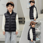 2&ndash;14-aastastele lastele &uuml;likerged valged pardi sulevestid, s&uuml;gisesed t&uuml;drukud, &otilde;hukesed, soojad vestid, poistele, lasteriided 130 must