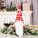 J&otilde;ulukaunistused N&auml;otute nuku veinipudeli hoidja J&otilde;uluvana veinikott