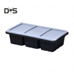 Silikoonist s&uuml;gavk&uuml;lmikualus kaanega 3-kambriline silikoonist s&uuml;gavk&uuml;lma vorm suppide kastmete jaoks BPA-vaba j&auml;&auml;kuubiku valmistaja M must