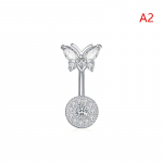 Butterfly Bee Naba s&otilde;rmus roostevabast terasest tsirkoonist lillega nabar&otilde;ngas naistele Seksikad keha augustamise ehted