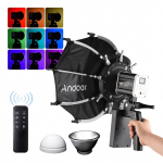 Andoer 55 W kaasaskantav RGB videovalgusti COB fotograafia valgusti 2800K-6800K h&auml;mardatav 9 FX efektiga UK