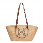 Suure Mahutavusega Rannakotid Naistele Luksuslik Disainerist Rotangist Kootud &Otilde;lakott Moodne Trendikas Crossbody T&otilde;mblukuga Kott 39x18x25cm