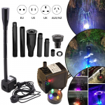 8W akvaariumi kalatiigi LED sukelveepump aia purskkaevupump koos LED v&auml;rvimuutusega AU plug must