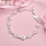 925 Sterling h&otilde;be AAA tsirkoonist s&uuml;damekujuline lillega k&auml;ev&otilde;ru Moodsad pulmaehted 20CM