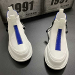 Meeste parim mood Nahast kingad S&uuml;gis Uued Paksu tallaga Kerged k&otilde;rged kingad High-top Trend vabaaja valged kingad Chelsea saapad 38 sinine