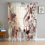 Noodid Oktav Kaunis Pilt T&uuml;ll Aknakardinad Elutuba Organza &Otilde;huke Voile Kardin Magamistuba K&ouml;&ouml;k Kodu Dekoratsioon W135 x H115cm x1&Grommet Top