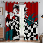 T&uuml;drukute Koomiks Anime Prindiga Kardinad &Uuml;li&otilde;pilase &Uuml;hiselamu Magamistuba Elutuba Dekoratsioon Kardinad Kodu Dekoratsioon 2 t&uuml;kki W50xH130(CM)x2PCS&Rod pocket