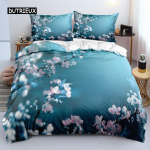 Klassikalised tekikottide komplektid Flower Blue Gold King, Queen, Full, Double Top Tekikatted Padjap&uuml;&uuml;rid Voodipesu voodipesu komplekt 260x220cm 150x200cm 3pcs