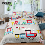 Kodu Eluviis Luksuslik 3D rongi voodipesukomplekt veduri tekikott padjap&uuml;&uuml;r kuninganna ja kuninganna suuruses EU/US/AU/UK voodipesu AU Single(140x210cm)