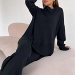 Naiste kampsunite komplekt, 2-osaline varustus, kootud pullover, džemprid, laia s&auml;&auml;rega p&uuml;ksid, spordidressid, sobivad komplektid, s&uuml;gistalvised komplektid, naiste dressid S