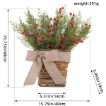 Simuleeritud Punaste Marjade Lillekorv Seinale Riputatav Kodu Viinapuu Korv Uksele Riputatav Festivali V&auml;ljapaneku Akna Lillep&auml;rg Riputatav Dekoratsioon