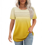 Naiste T-s&auml;rk l&uuml;hikeste varrukatega topsid Elegantne vabaaja s&auml;rk Kevadsuvine riietus Lendav plisseeritud esiosa &uuml;mara kaelusega suvetopsid L sinine