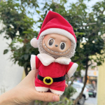 2 Pieces Plush Doll Christmas Clothes Cartoon Red Fashion Comfortable with Hat Dress up Costumes