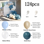Dusty Blue Cream White Sand Beige Balloon Garland Arch Kit Baby Shower Boy 1st birthday party Decoration Gender Reveal supplies as photo