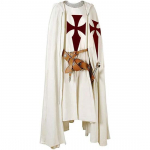 Meeste keskaegne r&uuml;&uuml;tli ristis&otilde;dija templir&uuml;&uuml;tli tabardi Halloweeni kost&uuml;&uuml;m kapuutsiga kuubiga r&uuml;&uuml; Cosplay renessansi kost&uuml;&uuml;mikleit S