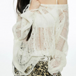 Y2k &Otilde;&otilde;nes Must Naiste Kootud Kampsun L&auml;bipaistev Harajuku Kudumid Gooti Korea Mood Pulloverid T&auml;navamood One Size valge